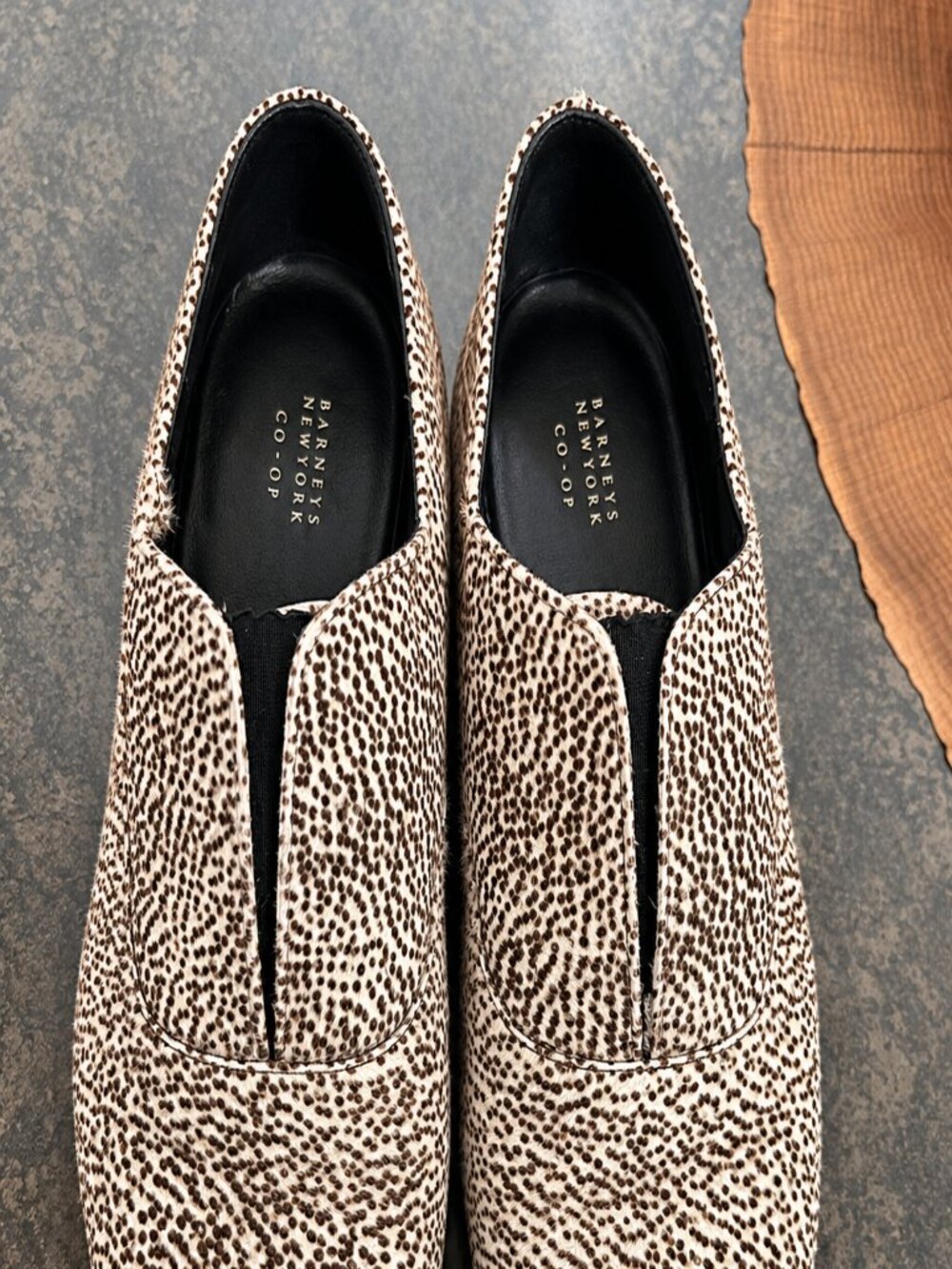 Faux hide loafers
